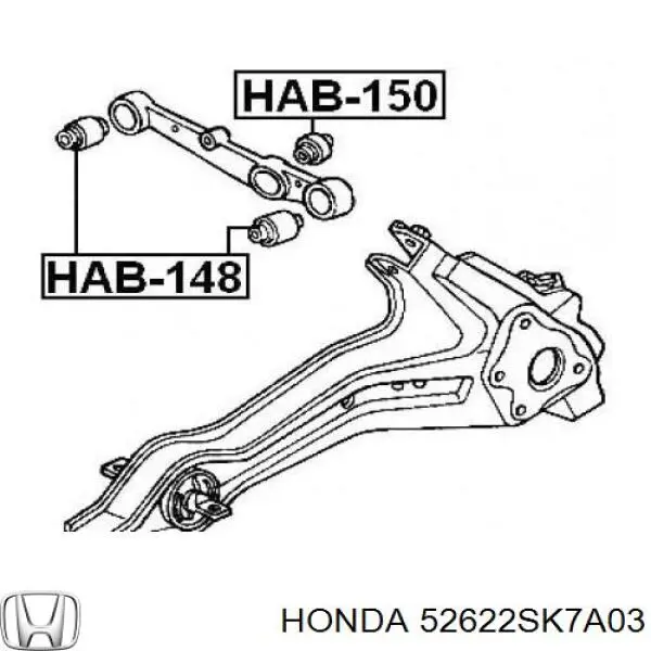 Сайлентблок заднего нижнего рычага 52622SK7A03 Honda