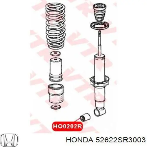 Купить 52622SR3003 Honda Втулка заднего амортизатора