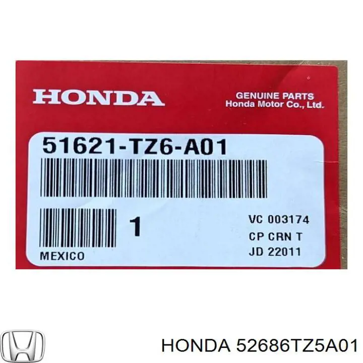 52686TZ5A01 Honda проставка (резиновое кольцо пружины задней верхняя)