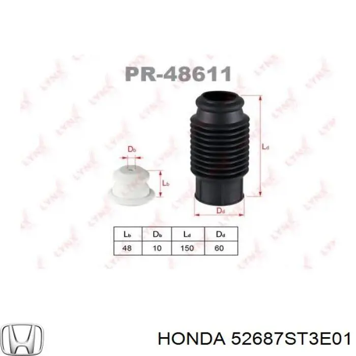 Bota de proteção de amortecedor traseiro para Honda Civic (MA,MB)
