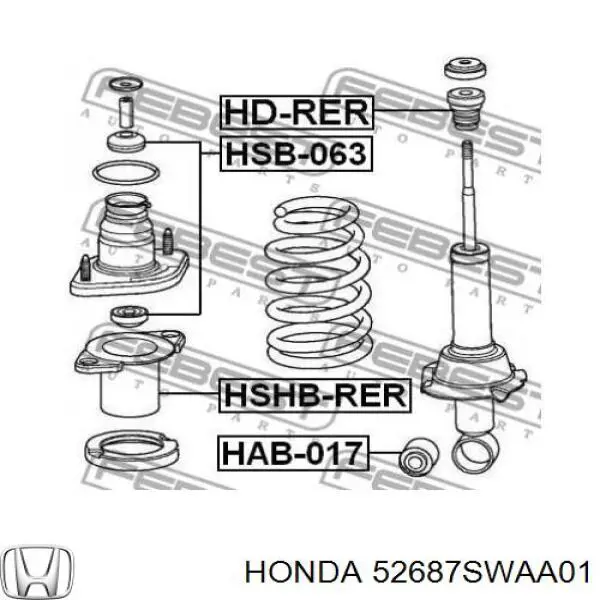 Пыльник стойки задней Honda 52687SWAA01 цена, от 4.08 USD