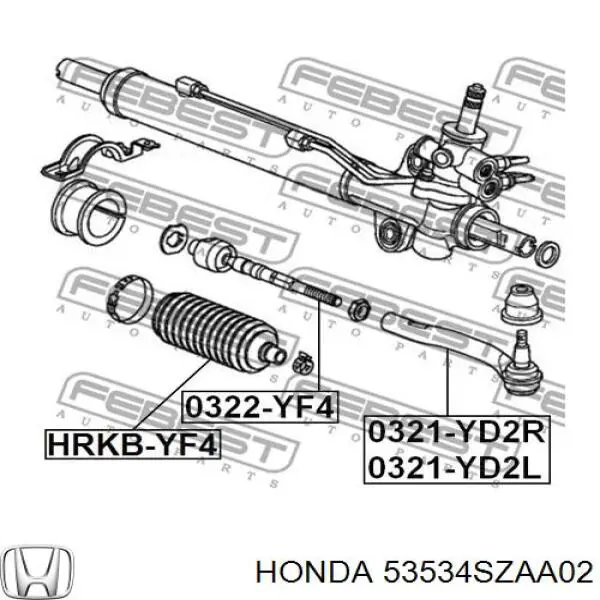 Пыльник рулевого механизма (рейки) Honda 53534SZAA02