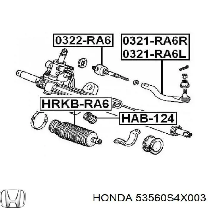 53560S4X003 Honda ponta externa da barra de direção