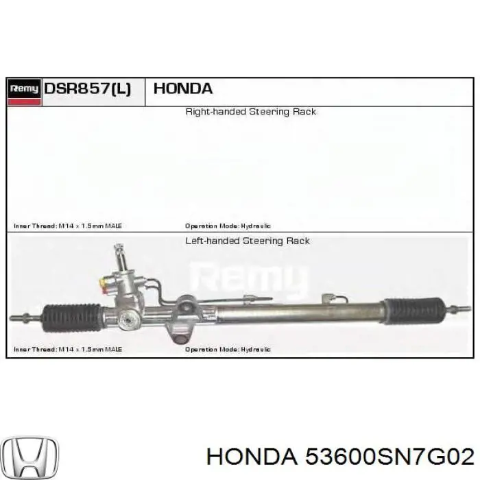 53600SN7G02 Honda cremalheira da direção