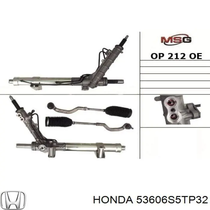 53606S5TG33 Honda cremalheira da direção