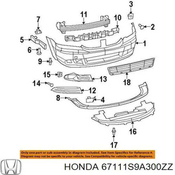 67111S9A300ZZ Honda 