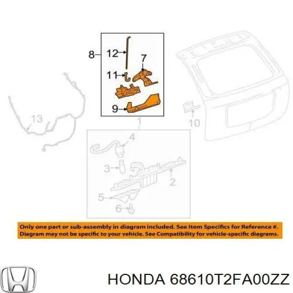Купить 68610T2FA00ZZ Honda 
