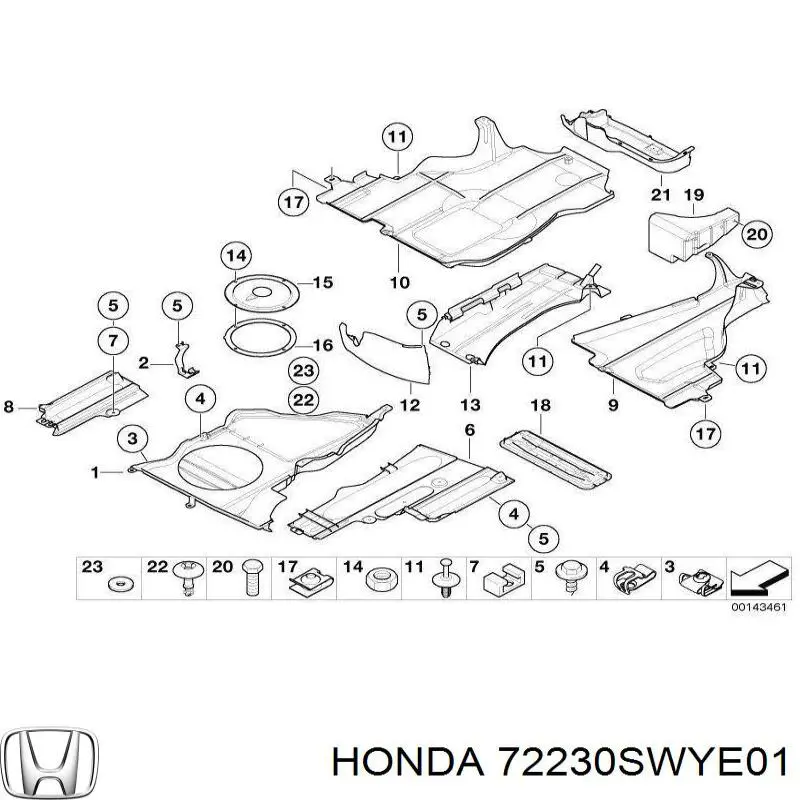  Honda 72230SWYE01 цена, от 8.72 USD