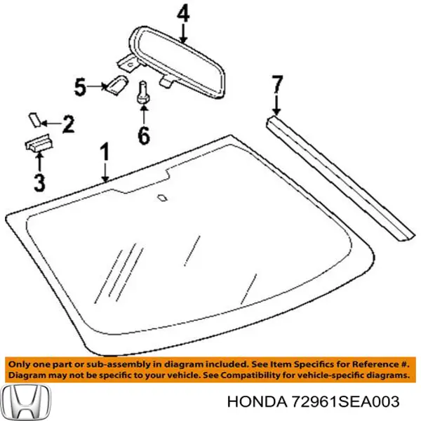 Молдинг двери задней левой верхний 72961SEA003 Honda