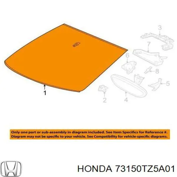 73150TZ5A01 Honda Защитная накладка переднего стекла