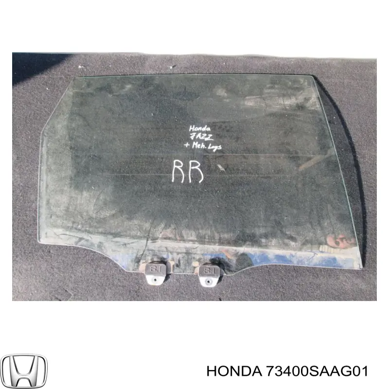 Vidro da porta traseira direita para Honda Jazz (GD)