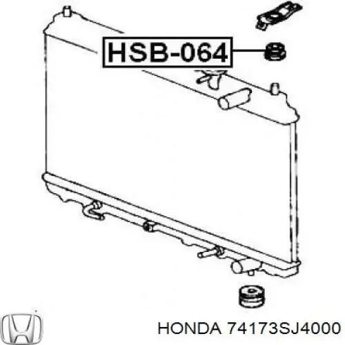 Подушка крепления радиатора верхняя Honda 74173SJ4000