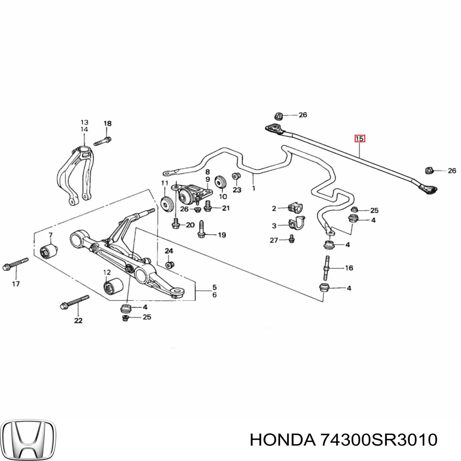  Honda 74300SR3010 цена, от 85.29 USD