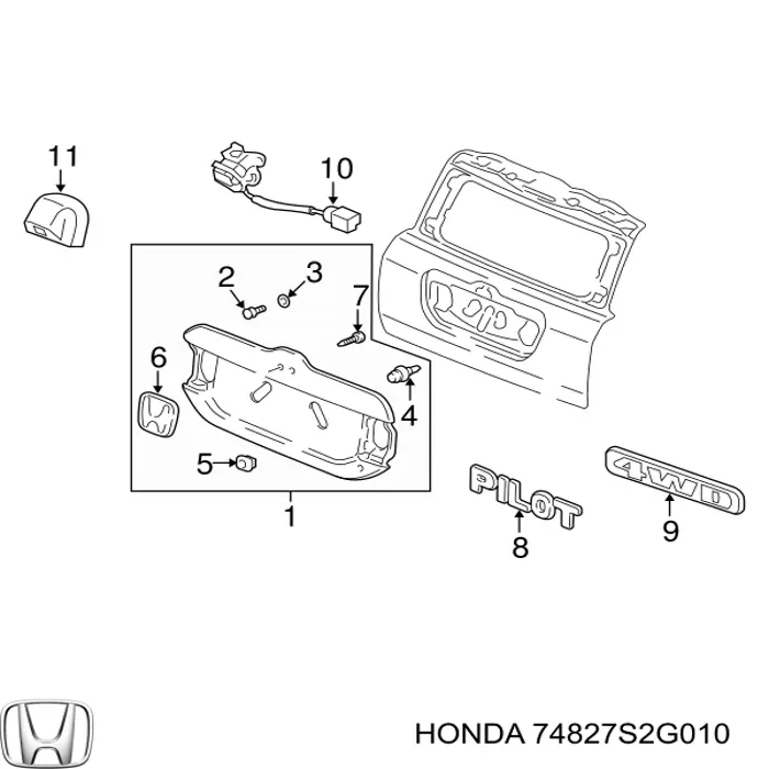  74827S2G010 Honda