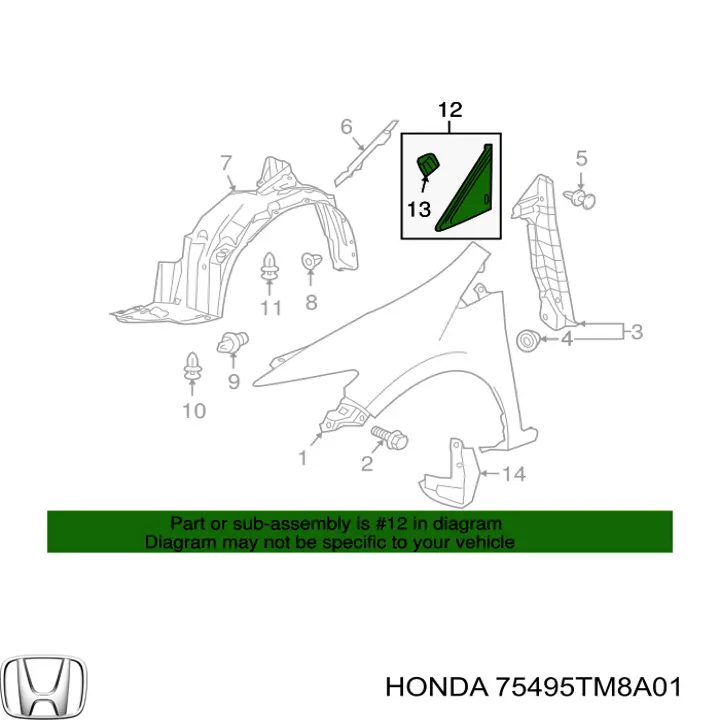  75495TM8A01 Honda