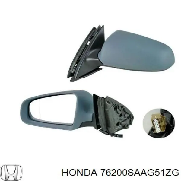 Купить 76200SAAG51ZG Honda Боковое зеркало заднего вида правое