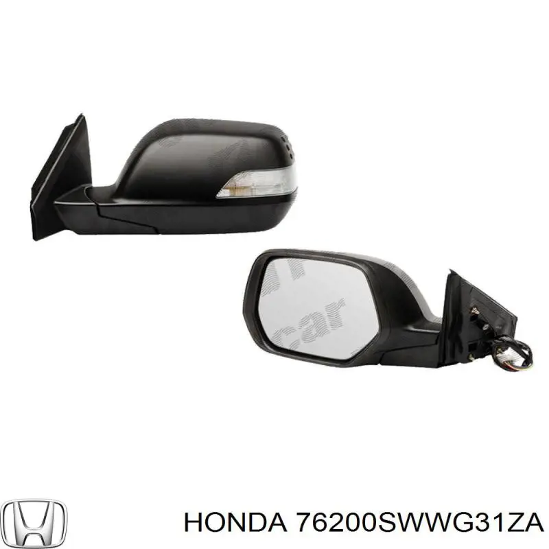 76200SWWG31ZA Honda зеркало заднего вида правое