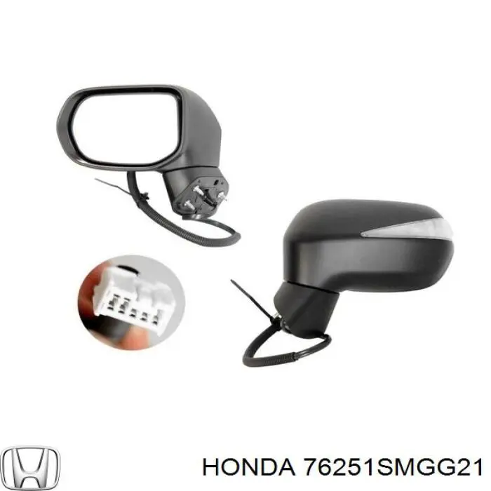 76251SMGG21 Honda зеркало заднего вида левое