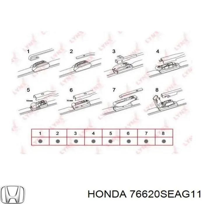 Щетка стеклоочистителя лобового стекла, водительская Honda 76620SEAG11 цена, от 4.40 USD