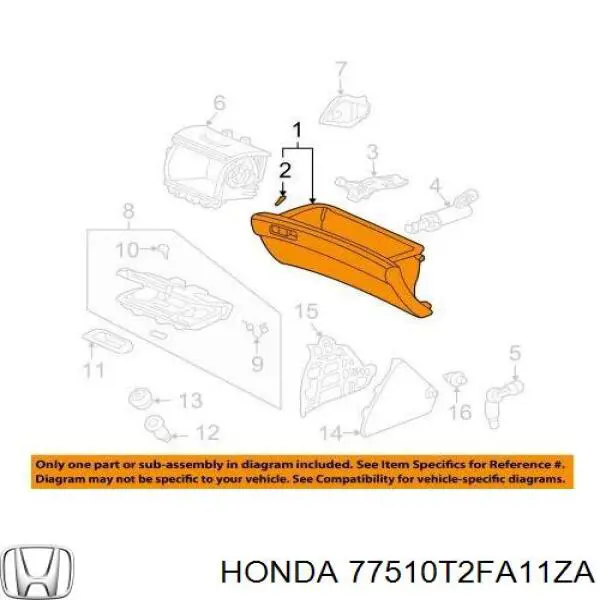  Honda 77510T2FA11ZA цена, от 43.08 USD