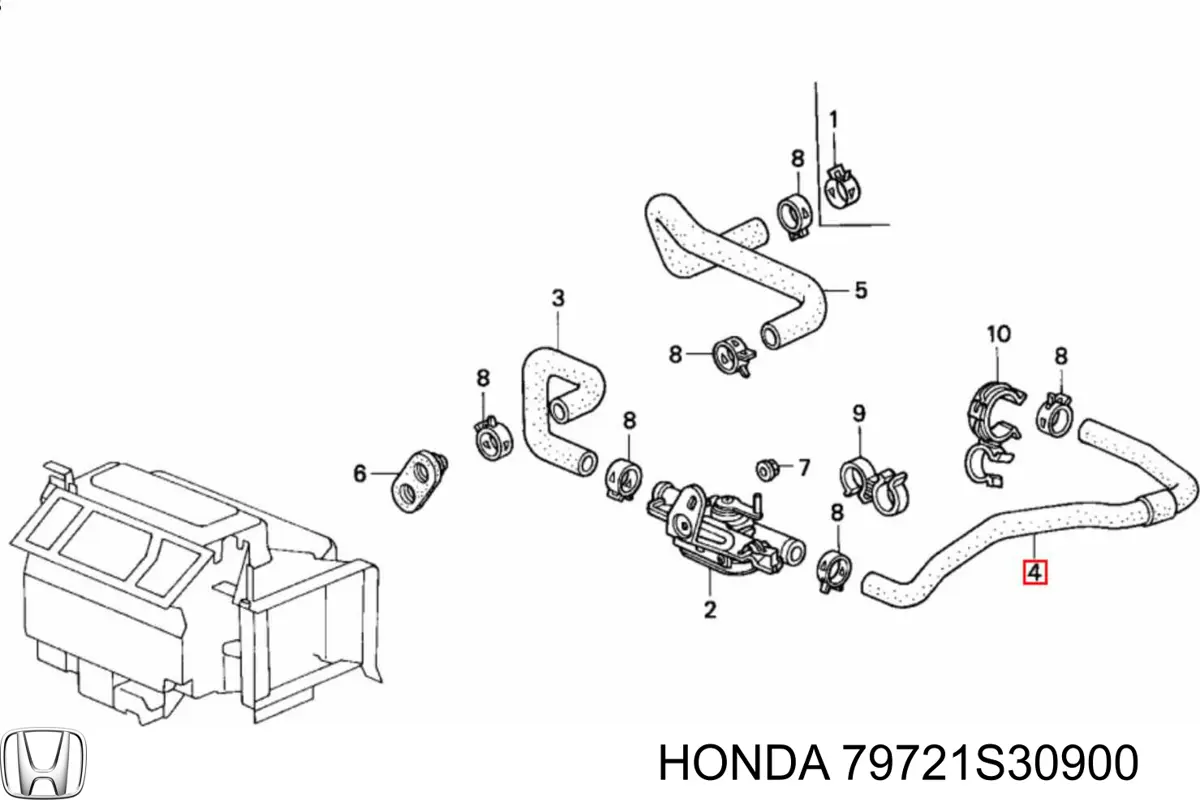 79721S30900 Honda mangueira (cano derivado do sistema de esfriamento)