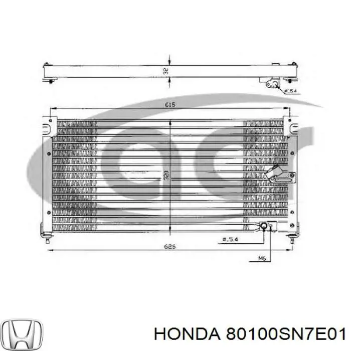 Condensador aire acondicionado 80100SN7E01 Honda