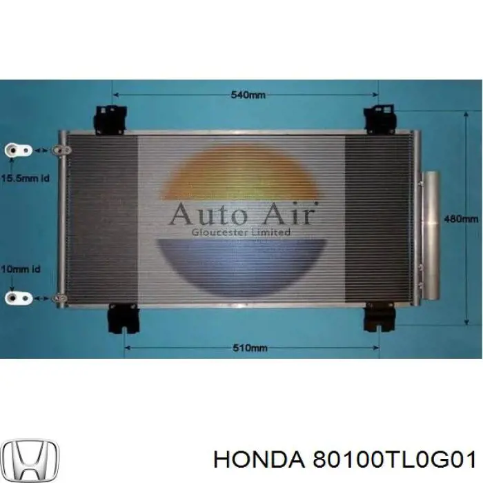 Радиатор кондиционера 80100TL0G01 Honda