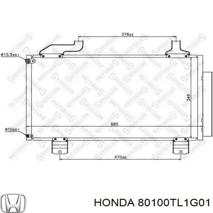 Радиатор кондиционера 80100TL1G01 Honda