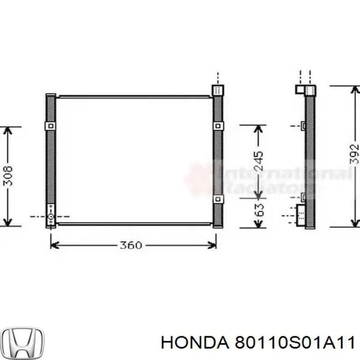 Радиатор охлаждения кондиционера Honda 80110S01A11