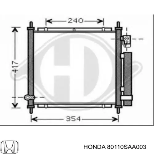 Конденсатор кондиционера Honda 80110SAA003 цена, от 72.70 USD