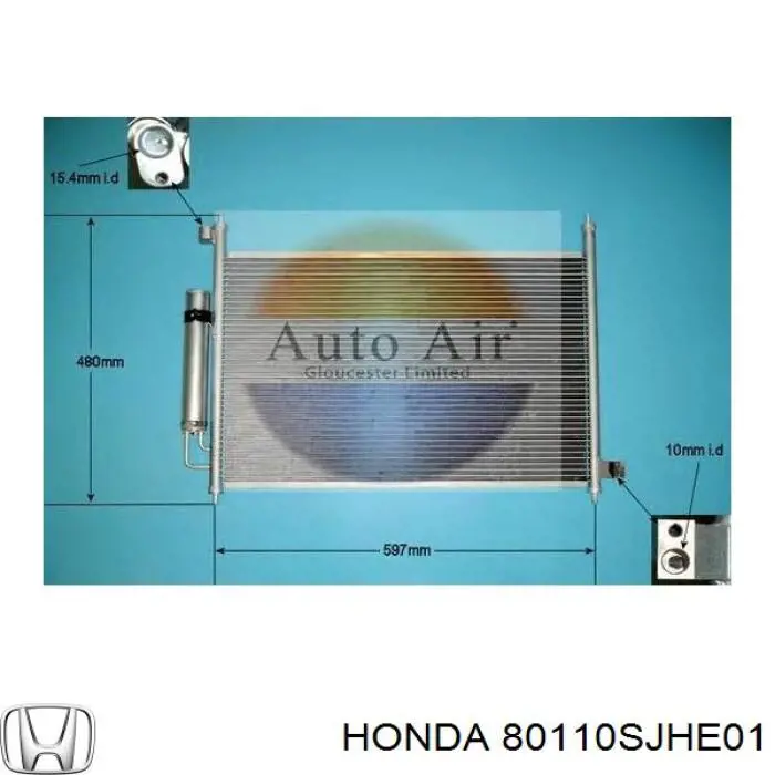 Радиатор кондиционера 80110SJHE01 Honda