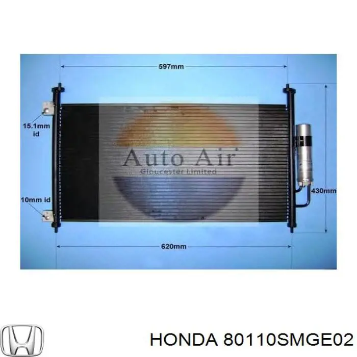 80110SMGE02 Honda радиатор кондиционера