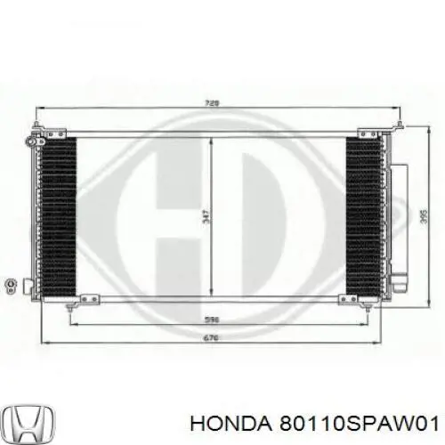 Радиатор кондиционера 80110SPAW01 Honda