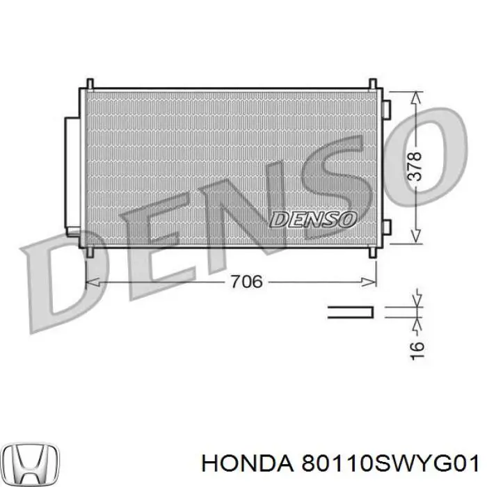 Купить 80110SWYG01 Honda Радиатор системы охлаждения кондиционера