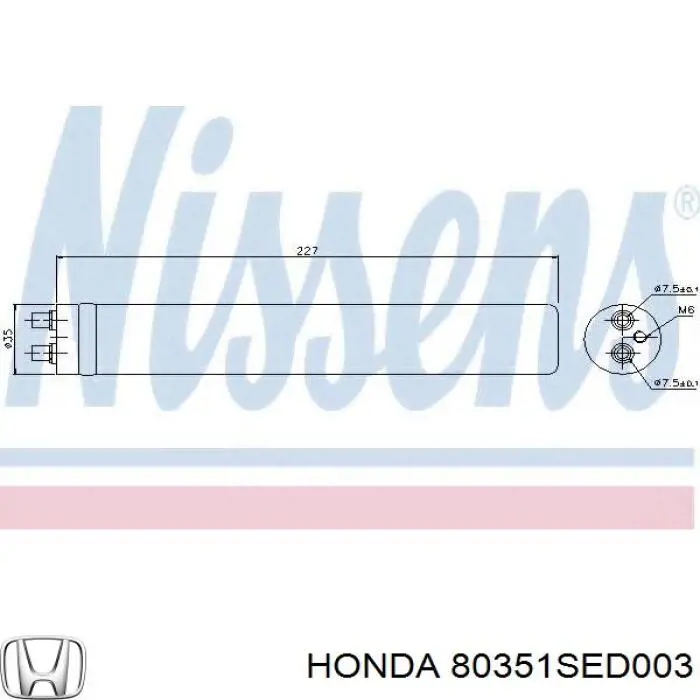 Receptor-secador del aire acondicionado 80351SED003 Honda/Acura