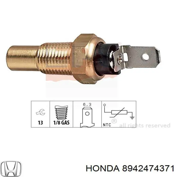 8942474371 Honda датчик температуры охлаждающей жидкости
