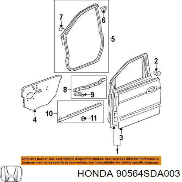 90564SDA003 Honda 