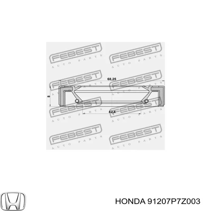 Купить 91207P7Z003 Honda Сальник АКПП/КПП (выходного/вторичного вала)