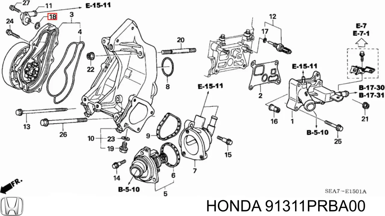  Honda 91311PRBA00 цена, от 1.42 USD