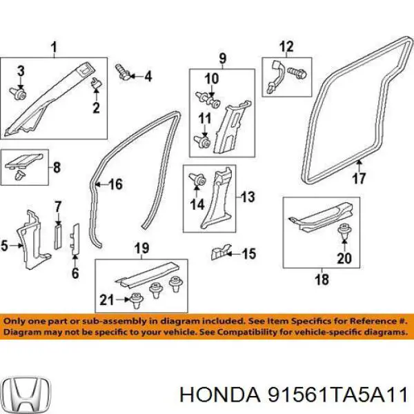  Honda 91561TA5A11 цена, от 5.28 USD