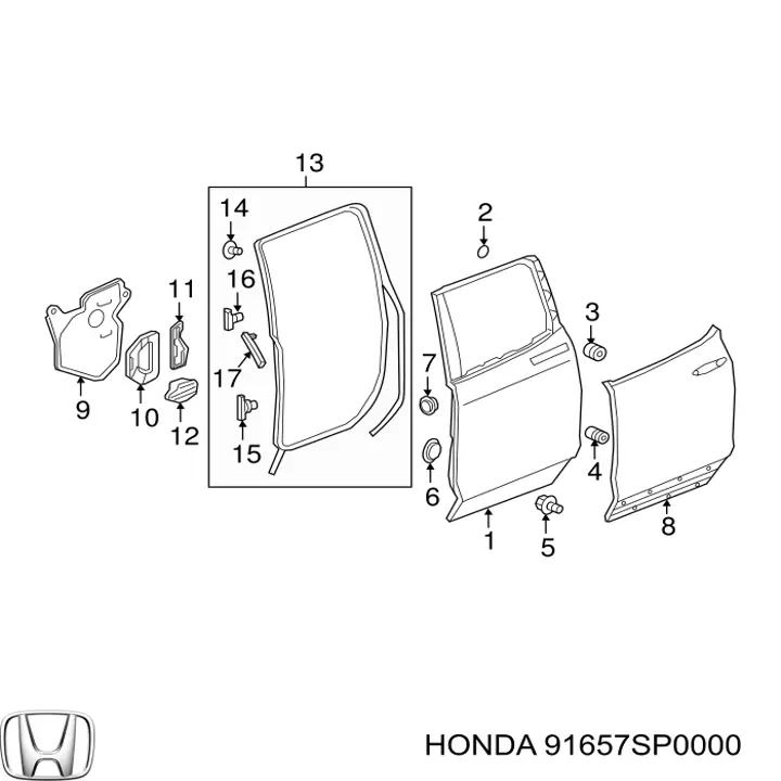 91657SP0000 Honda 