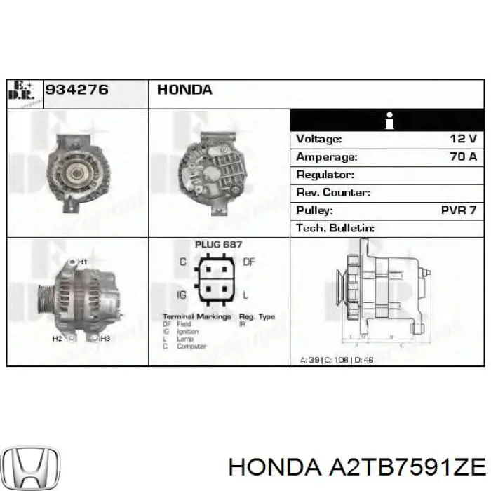 Купить A2TB7591ZE Honda Генератор