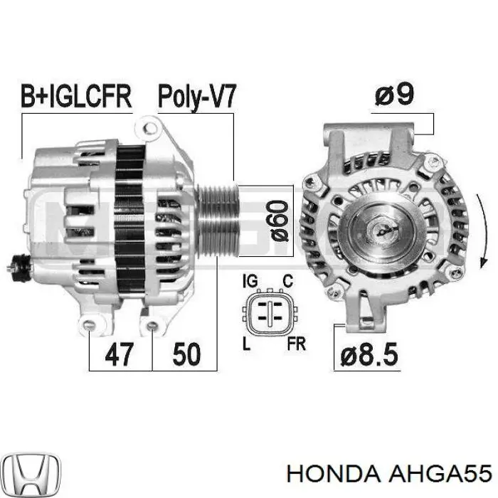 Автомобильный генератор Honda AHGA55 цена, от 88.68 USD