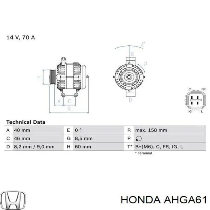 Генератор AHGA61 Honda