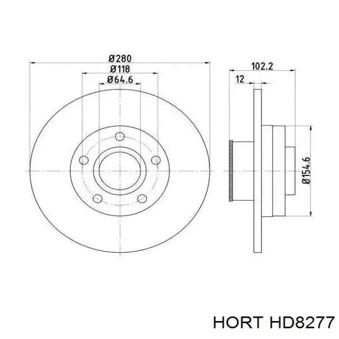Купить HD8277 Hort Диск тормозной задний