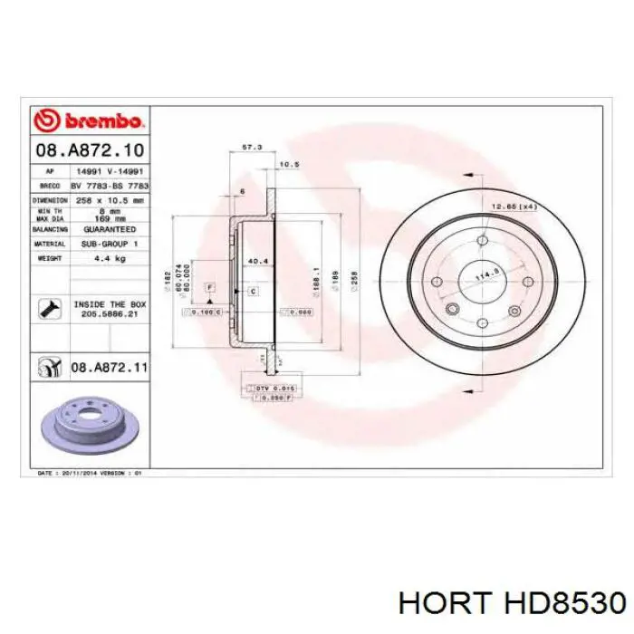 Купить HD8530 Hort Диск тормозной задний