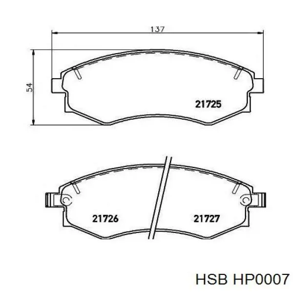 Передние тормозные колодки HP0007 HSB