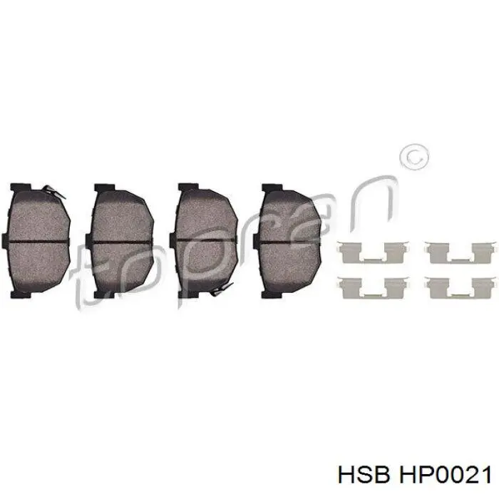 Колодки дисковые  HSB HP0021 цена, от 11.40 USD