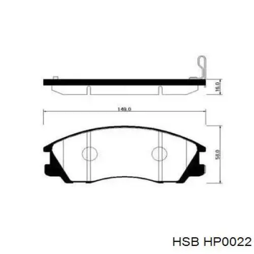 Передние тормозные колодки HP0022 HSB