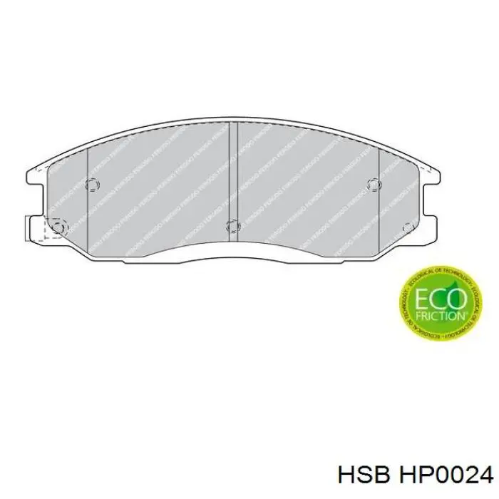 Передние тормозные колодки HP0024 HSB